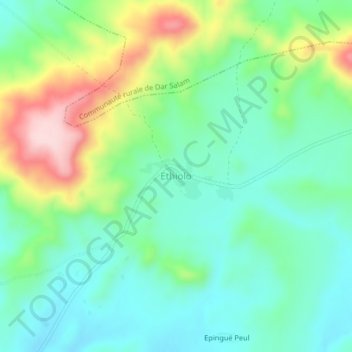 Carte topographique Ethiolo, altitude, relief