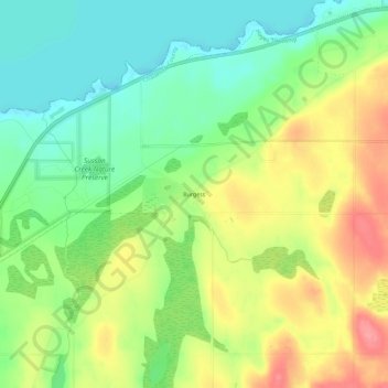 Carte topographique Burgess, altitude, relief