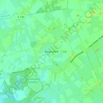 Carte topographique Petersfeld, altitude, relief