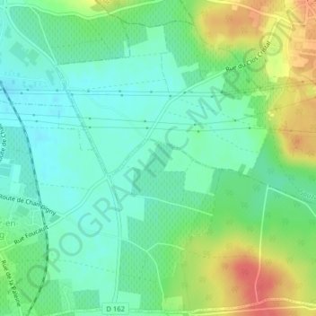 Carte topographique Les Gardes, altitude, relief