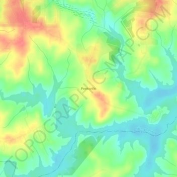 Carte topographique Peeksville, altitude, relief