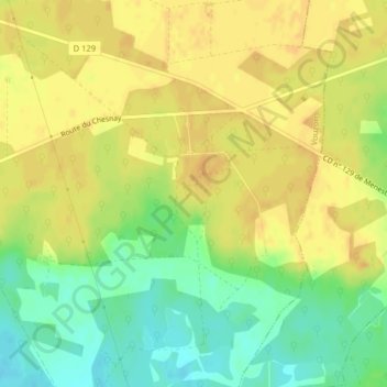 Carte topographique Chenee, altitude, relief