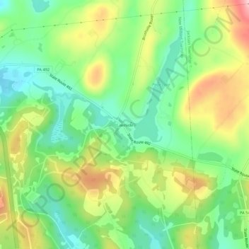 Carte topographique Lakeside, altitude, relief