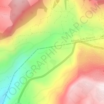 Carte topographique Wadi al Muzayrib, altitude, relief