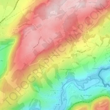 Carte topographique Cernembert, altitude, relief