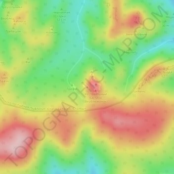 Carte topographique The She-Bear, altitude, relief