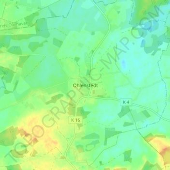 Carte topographique Ohlenstedt, altitude, relief