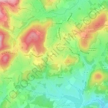 Carte topographique Buis, altitude, relief