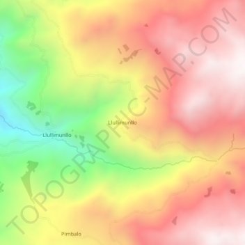 Carte topographique Llullimunllo, altitude, relief