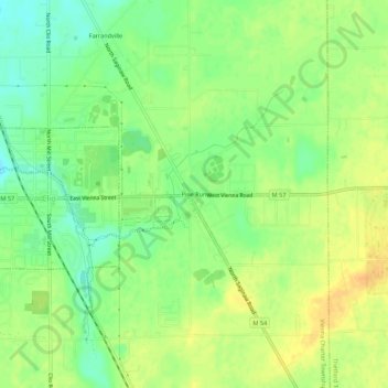 Carte topographique Pine Run, altitude, relief