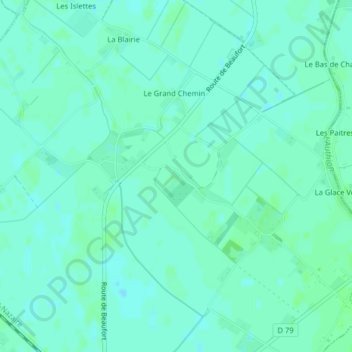 Carte topographique Saint-Florent, altitude, relief