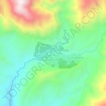 Carte topographique Rioblanco, altitude, relief