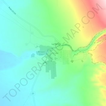 Carte topographique Toconao, altitude, relief
