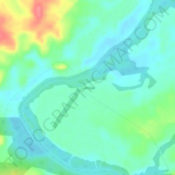 Carte topographique Concisa, altitude, relief