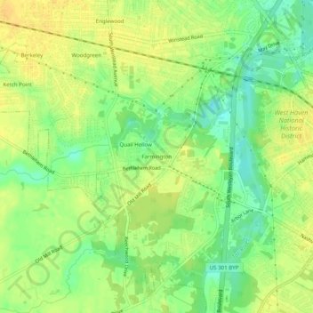 Carte topographique Fox Run, altitude, relief