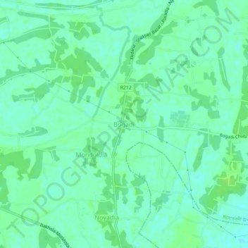 Carte topographique Bogadi, altitude, relief