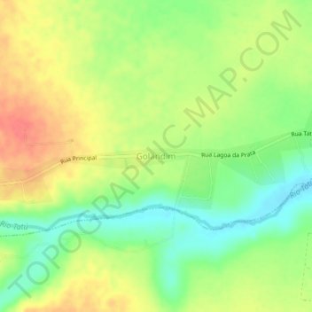 Carte topographique Golandim, altitude, relief