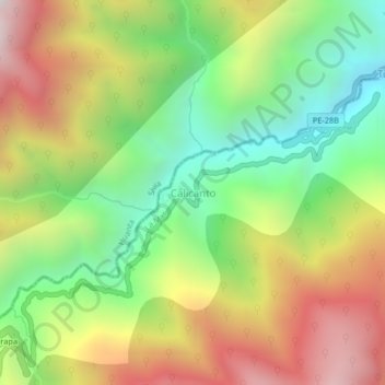Carte topographique Calicanto, altitude, relief