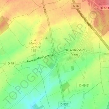 Carte topographique La Targette, altitude, relief