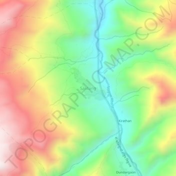 Carte topographique Saldang, altitude, relief