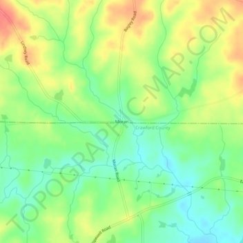 Carte topographique Moran, altitude, relief
