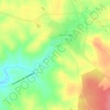 Carte topographique Cabeza de la Cerda, altitude, relief