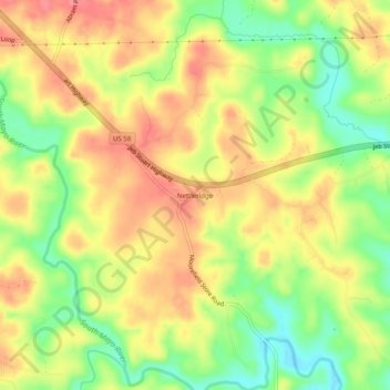 Carte topographique Nettleridge, altitude, relief