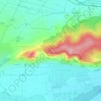 Carte topographique Spitzberg, altitude, relief