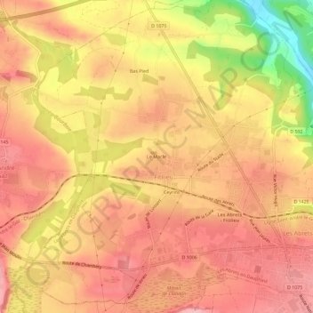 Carte topographique Le Macle, altitude, relief