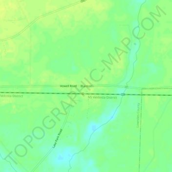 Carte topographique Blanton, altitude, relief