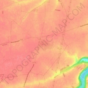 Carte topographique Mérobert, altitude, relief