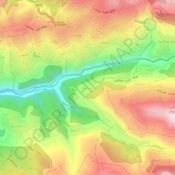 Carte topographique Aarbaniye, altitude, relief