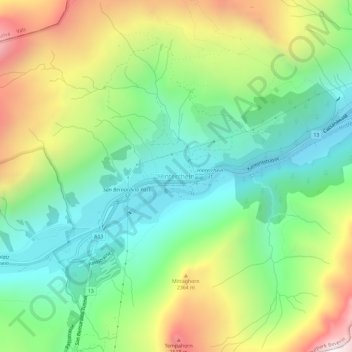 Carte topographique Hinterrhein, altitude, relief
