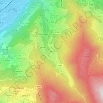 Carte topographique Mas Julien, altitude, relief