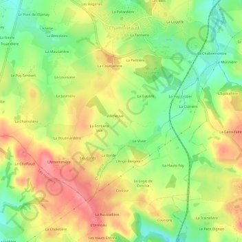 Carte topographique La Perce-Pierre, altitude, relief