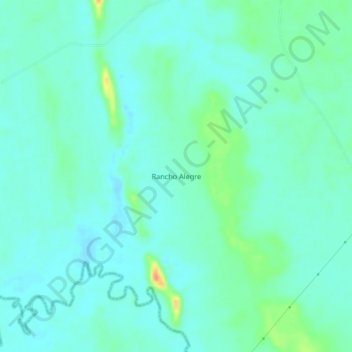 Carte topographique Rancho Alegre, altitude, relief