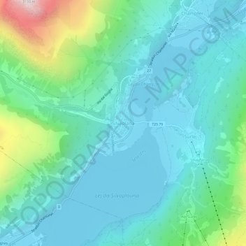 Carte topographique Silvaplana, altitude, relief