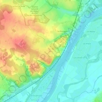 Carte topographique Épiré, altitude, relief