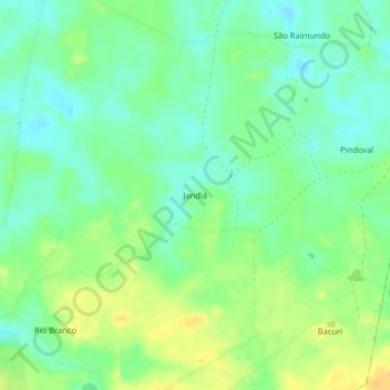 Carte topographique Jandiá, altitude, relief