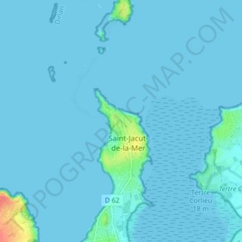 Carte topographique Le Rougeret, altitude, relief