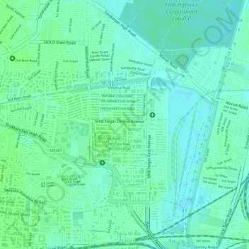 Carte topographique MKB Nagar, altitude, relief