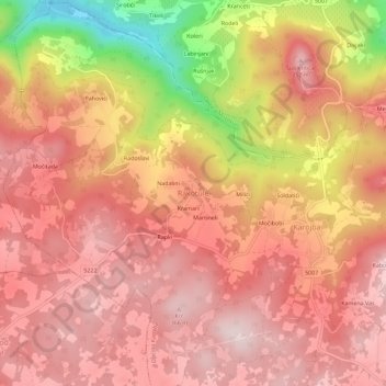 Carte topographique Rakotula, altitude, relief