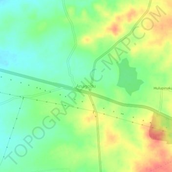 Carte topographique Anagodu, altitude, relief