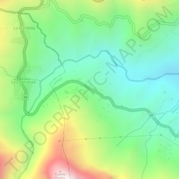 Carte topographique La Perdida, altitude, relief
