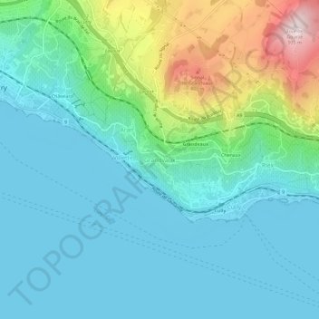 Carte topographique Grandvaux, altitude, relief