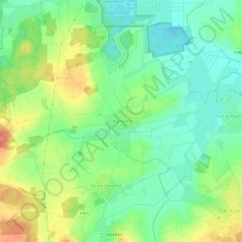 Carte topographique Luttenwang, altitude, relief