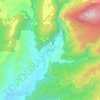 Carte topographique Dereköy, altitude, relief