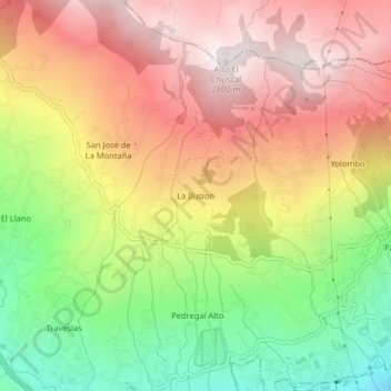 Carte topographique La Ilusion, altitude, relief