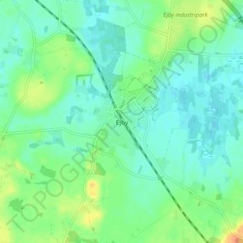 Carte topographique Ejby, altitude, relief