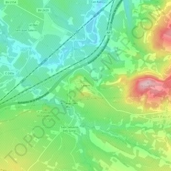 Carte topographique Lavern, altitude, relief